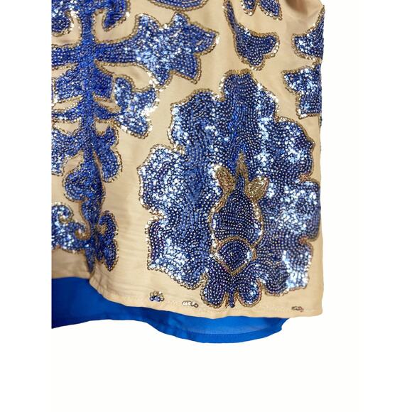 Tracy Reese Neiman Marcus x Target Tan & Blue Sequin Top Size S - Picture 6 of 8